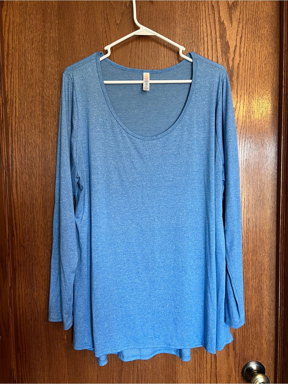 LuLaRoe Long Sleeve Scoop Neck Top - Heathered Blue
